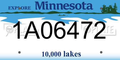 1A06472 Minnesota License Plate