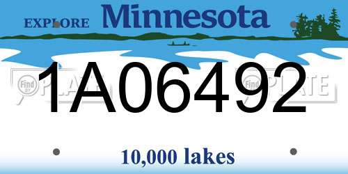 1A06492 Minnesota License Plate
