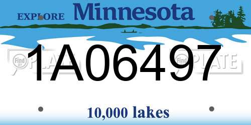 1A06497 Minnesota License Plate