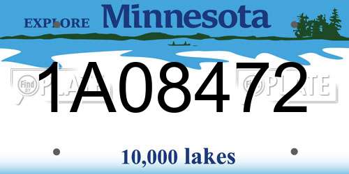 1A08472 Minnesota License Plate