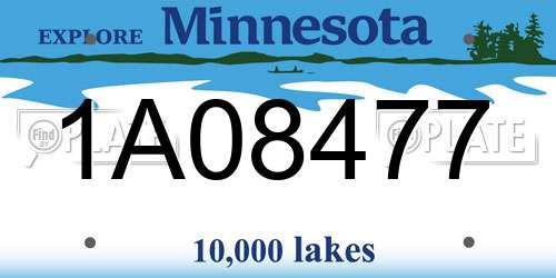 1A08477 Minnesota License Plate