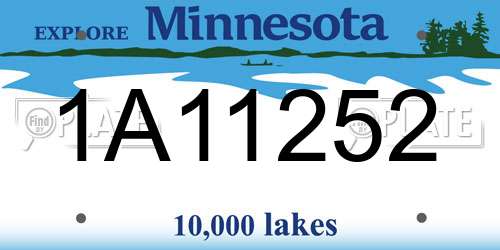 1A11252 Minnesota License Plate