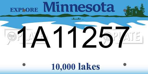 1A11257 Minnesota License Plate