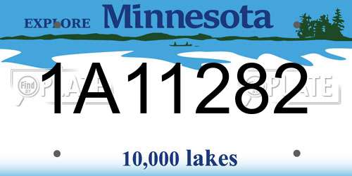 1A11282 Minnesota License Plate