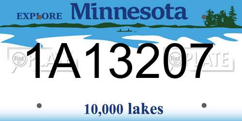 1A13207 Minnesota License Plate