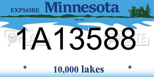 1A13588 Minnesota License Plate