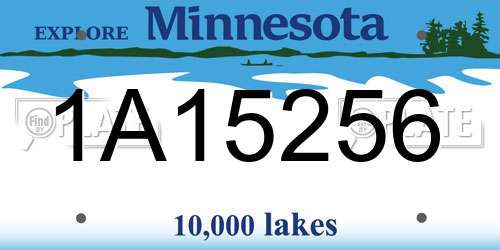 1A15256 Minnesota License Plate
