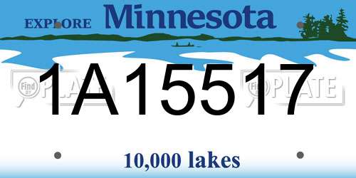 1A15517 Minnesota License Plate
