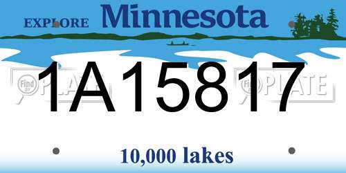 1A15817 Minnesota License Plate