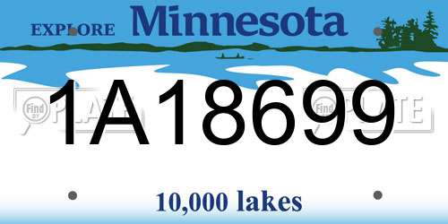 1A18699 Minnesota License Plate