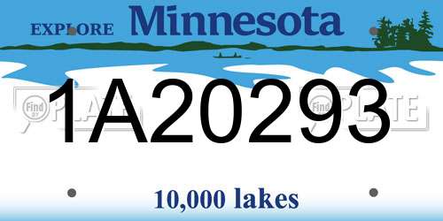 1A20293 Minnesota License Plate