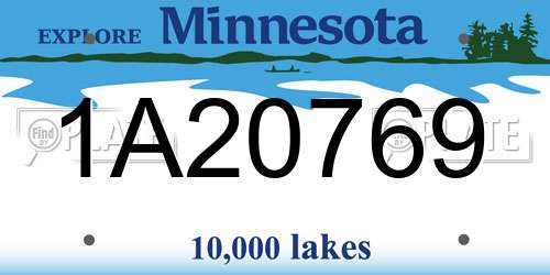 1A20769 Minnesota License Plate