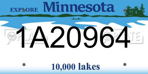 1A20964 Minnesota License Plate