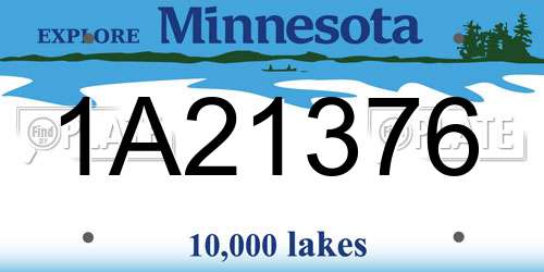 1A21376 Minnesota License Plate