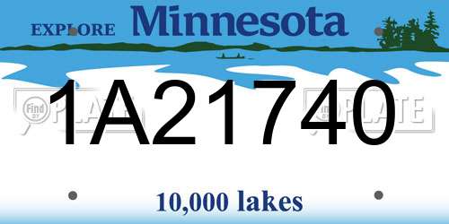 1A21740 Minnesota License Plate
