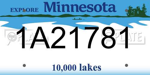 1A21781 Minnesota License Plate