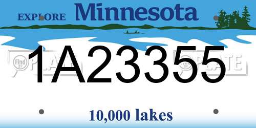 1A23355 Minnesota License Plate