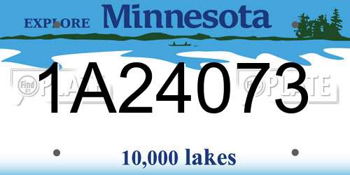 1A24073 Minnesota License Plate