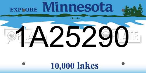 1A25290 Minnesota License Plate