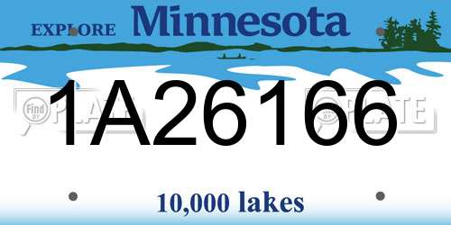 1A26166 Minnesota License Plate