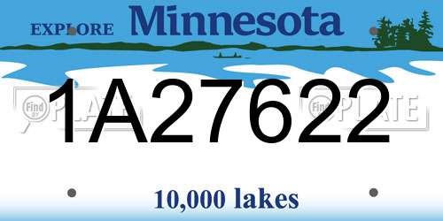 1A27622 Minnesota License Plate