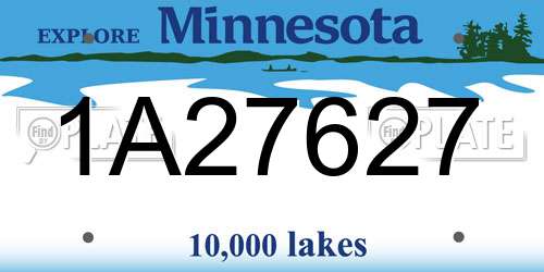 1A27627 Minnesota License Plate