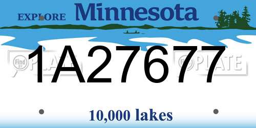 1A27677 Minnesota License Plate