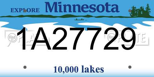 1A27729 Minnesota License Plate