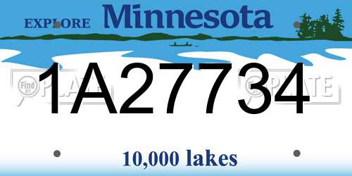 1A27734 Minnesota License Plate