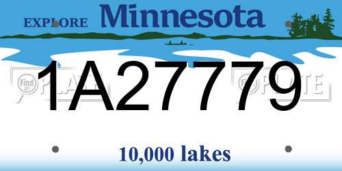 1A27779 Minnesota License Plate