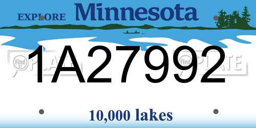 1A27992 Minnesota License Plate