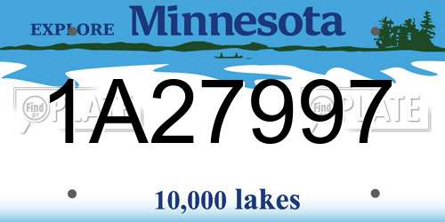 1A27997 Minnesota License Plate