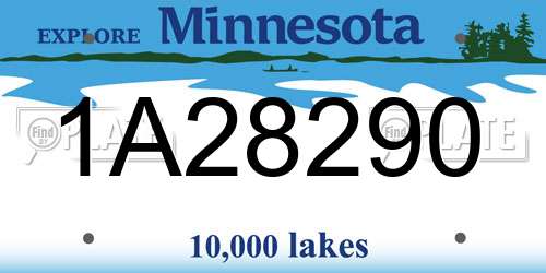 1A28290 Minnesota License Plate