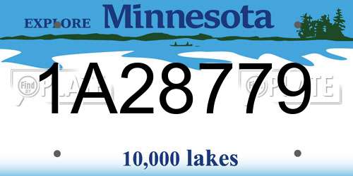 1A28779 Minnesota License Plate