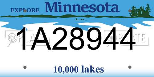 1A28944 Minnesota License Plate