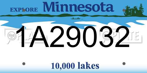 1A29032 Minnesota License Plate