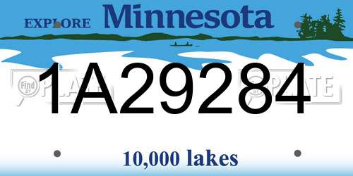 1A29284 Minnesota License Plate