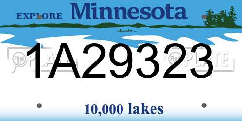 1A29323 Minnesota License Plate