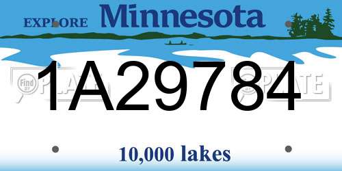 1A29784 Minnesota License Plate