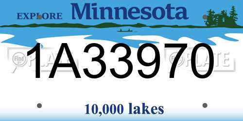 1A33970 Minnesota License Plate