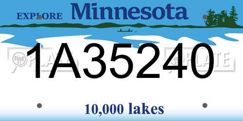 1A35240 Minnesota License Plate