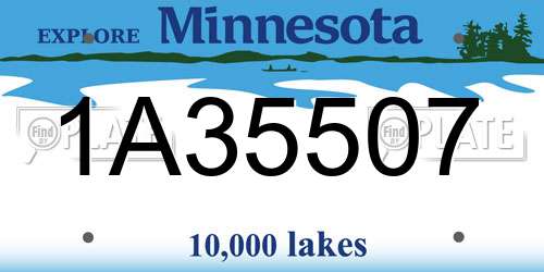 1A35507 Minnesota License Plate