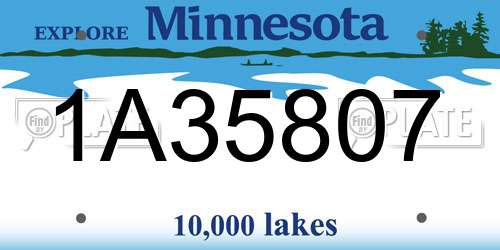1A35807 Minnesota License Plate