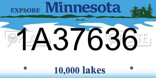 1A37636 Minnesota License Plate