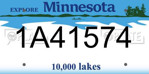 1A41574 Minnesota License Plate