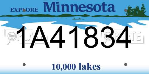 1A41834 Minnesota License Plate