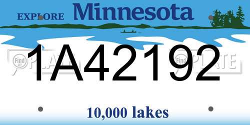1A42192 Minnesota License Plate