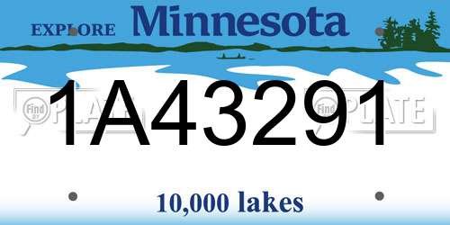 1A43291 Minnesota License Plate