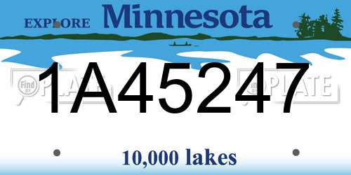 1A45247 Minnesota License Plate