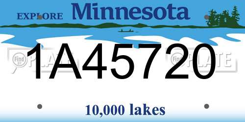 1A45720 Minnesota License Plate